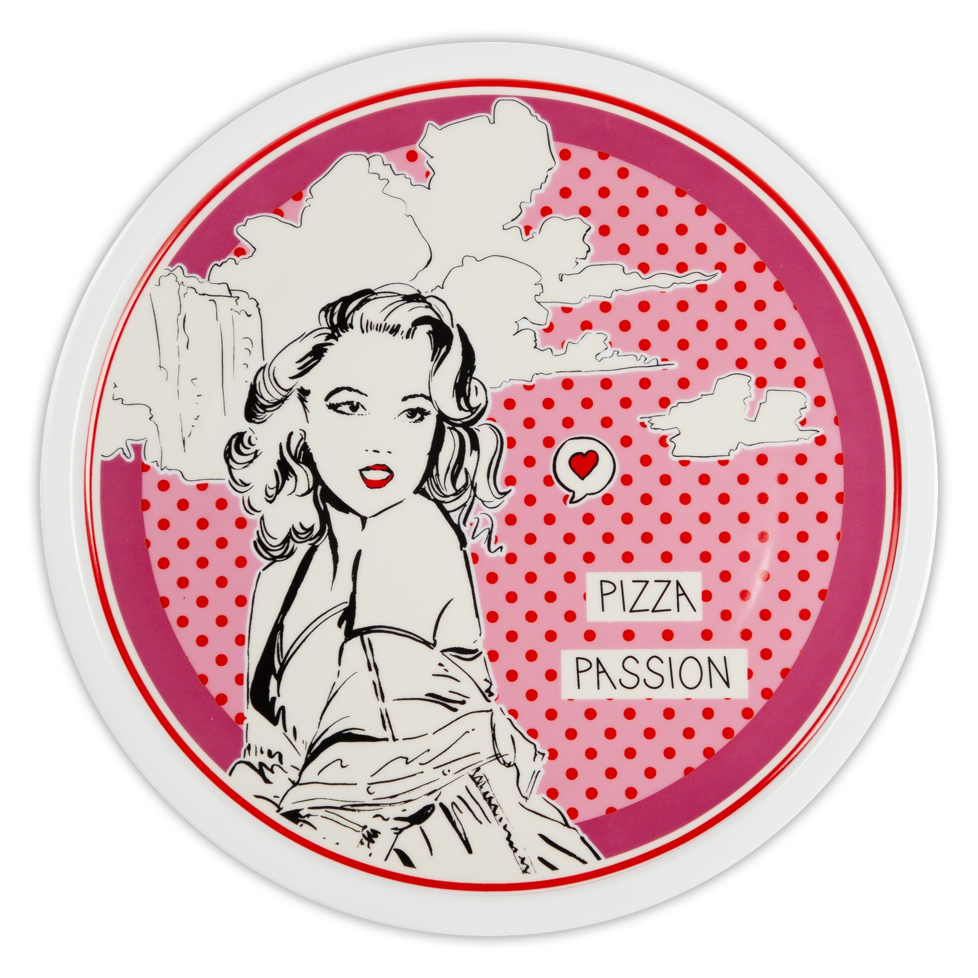 Pizza plate, 13.2 inches, pink, Gulp -  BACI MILANO