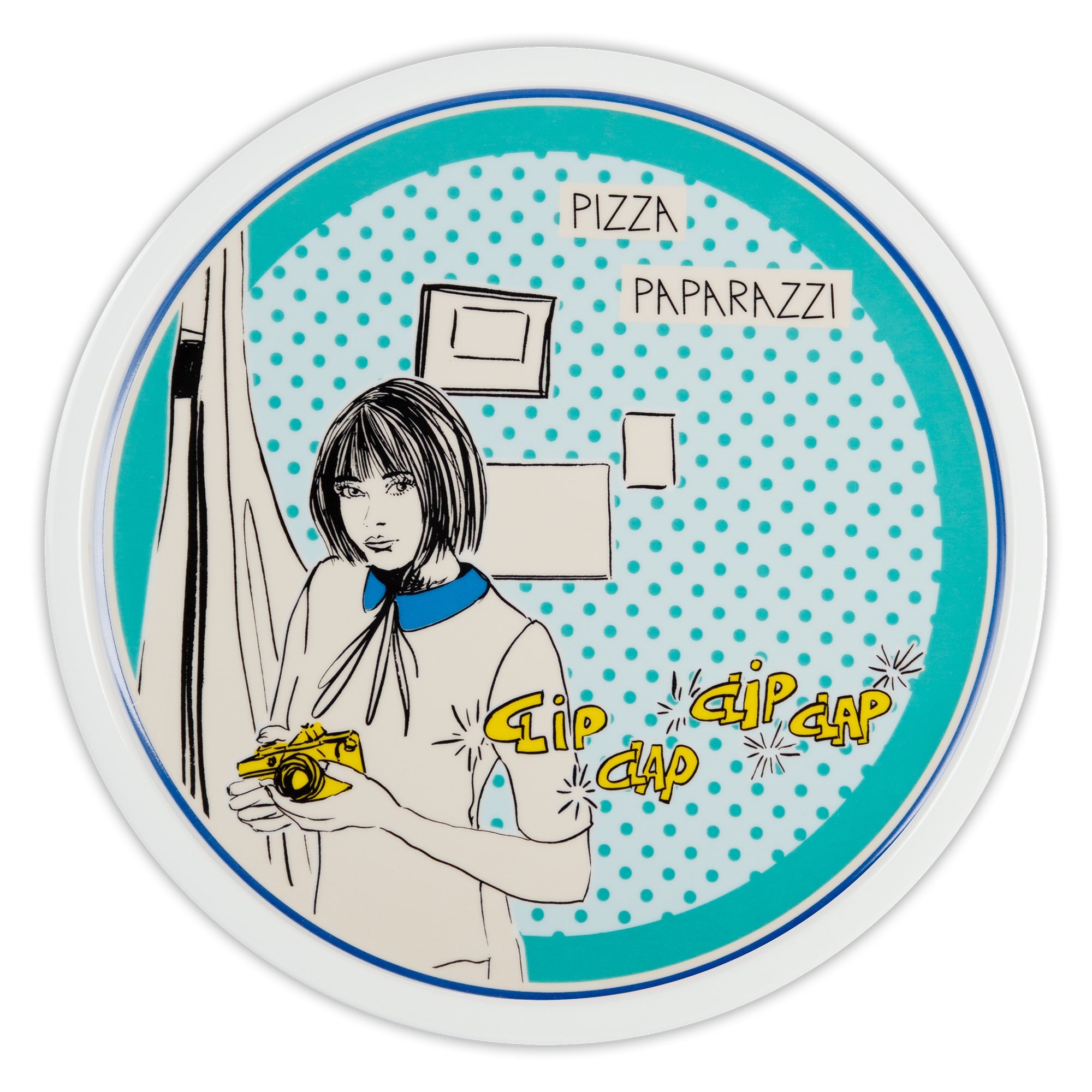 Pizza plate, 13.2 inches, turquoise, Gulp - BACI MILANO