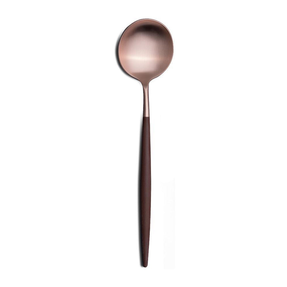Serving Spoon, 18k Gold Plated, 10.4 inches, Goa Brown Rose Gold - CUTIPOL