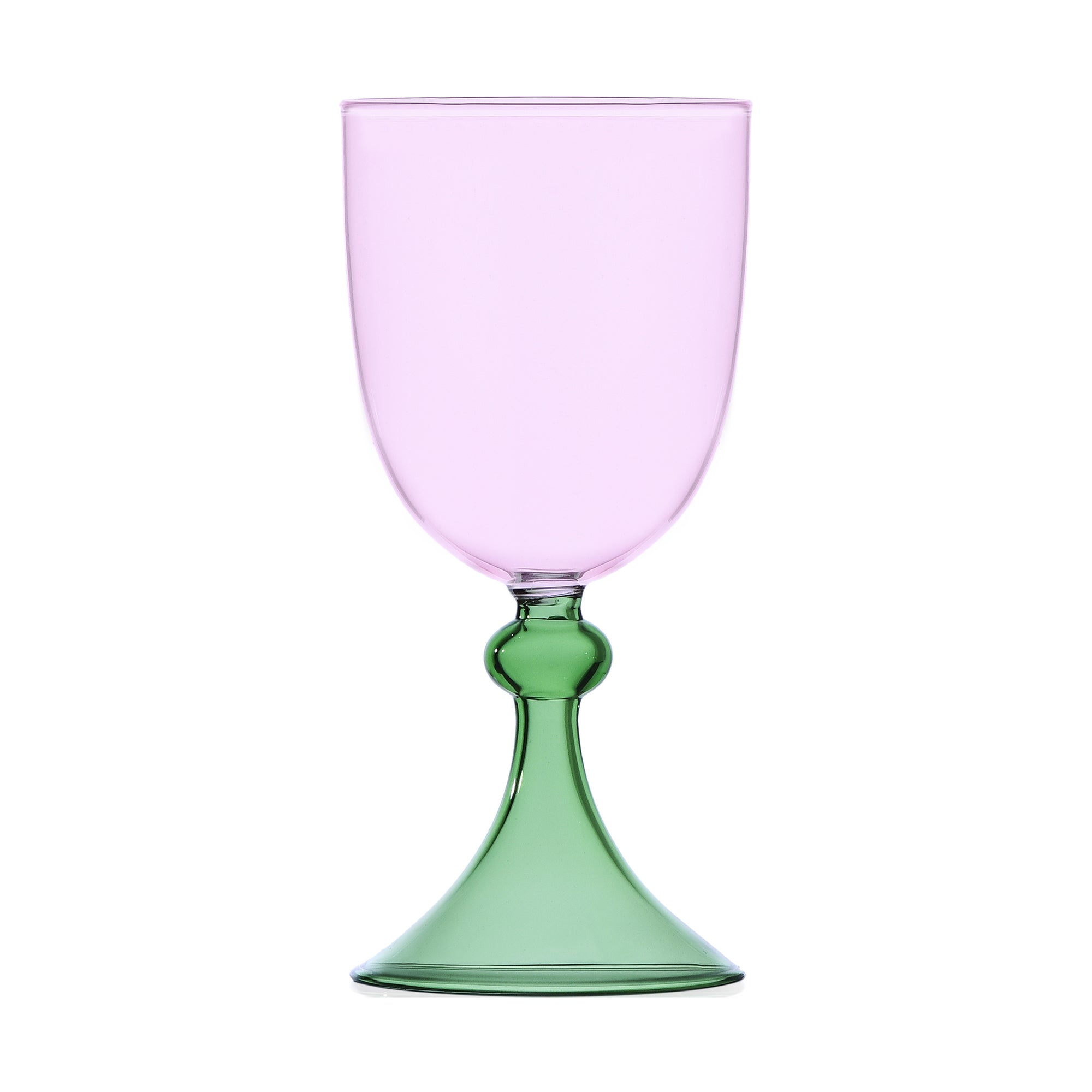 Stem glass, 6.7 inches, pink/green, Tamigi - ICHENDORF