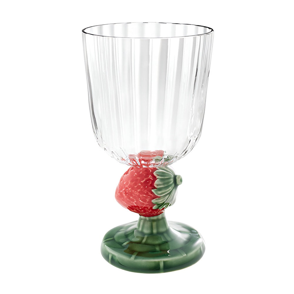 Stemmed glass strawberry, Carmen - BORDALLO PINHEIRO
