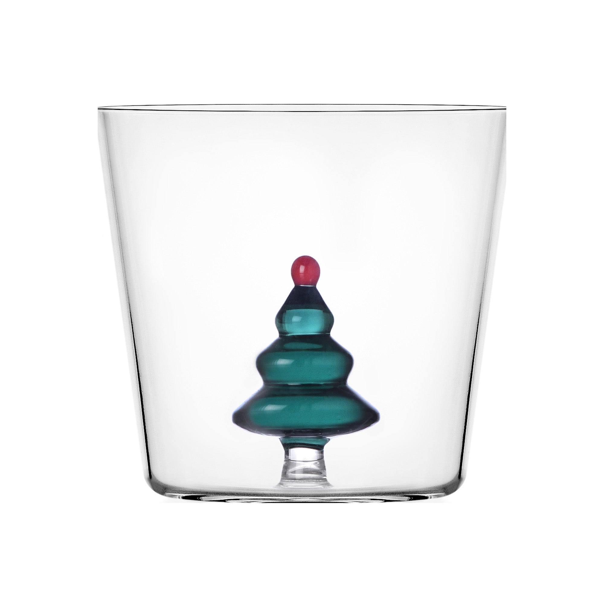 Water Glass, 3.1 inches, Petrol Green Fir, Woodland Tales by Alessandra Baldereschi - ICHENDORF