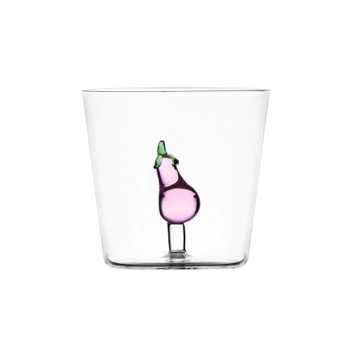 Water glass, 3.15 inches, eggplant, Vegetables by Alessandra Baldereschi - ICHENDORF