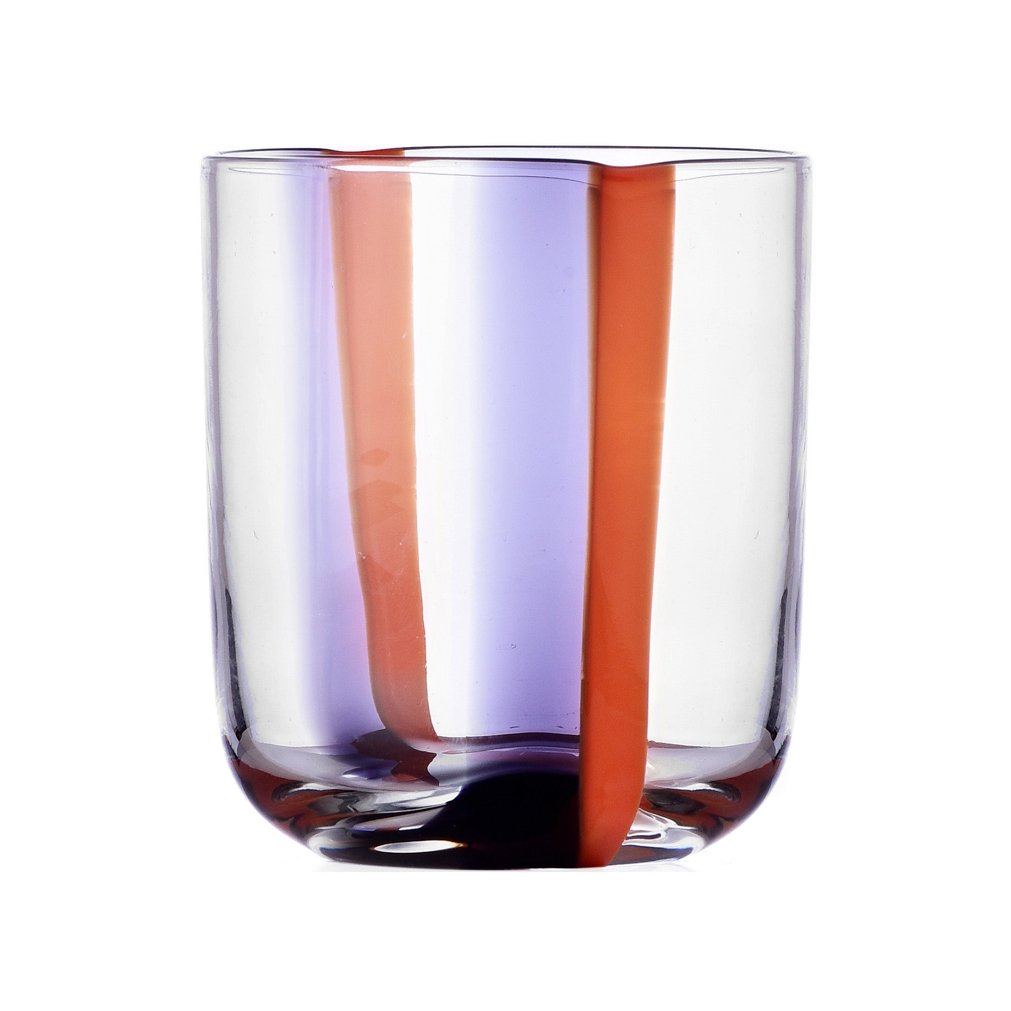 Water glass, 3.5 inches, lilac/orange U, Gesti by Margherita Rui - ICHENDORF