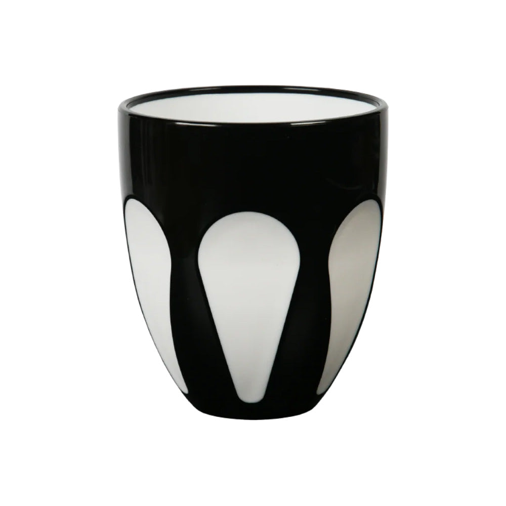Water Glass, Black/White Acrylic, Aqua - BACI MILANO