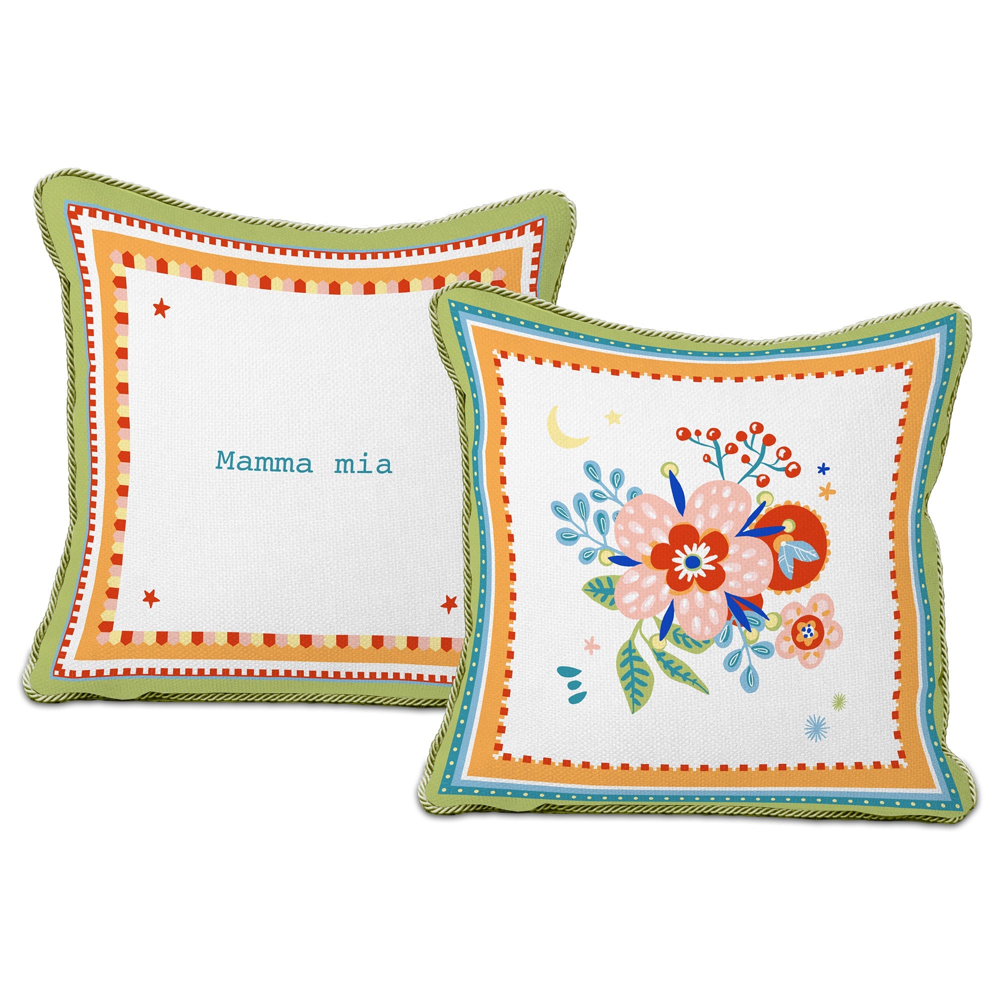 Decorative pillow, 23.6 x 23.6 inches, Mamma Mia Flower - BACIMILANO