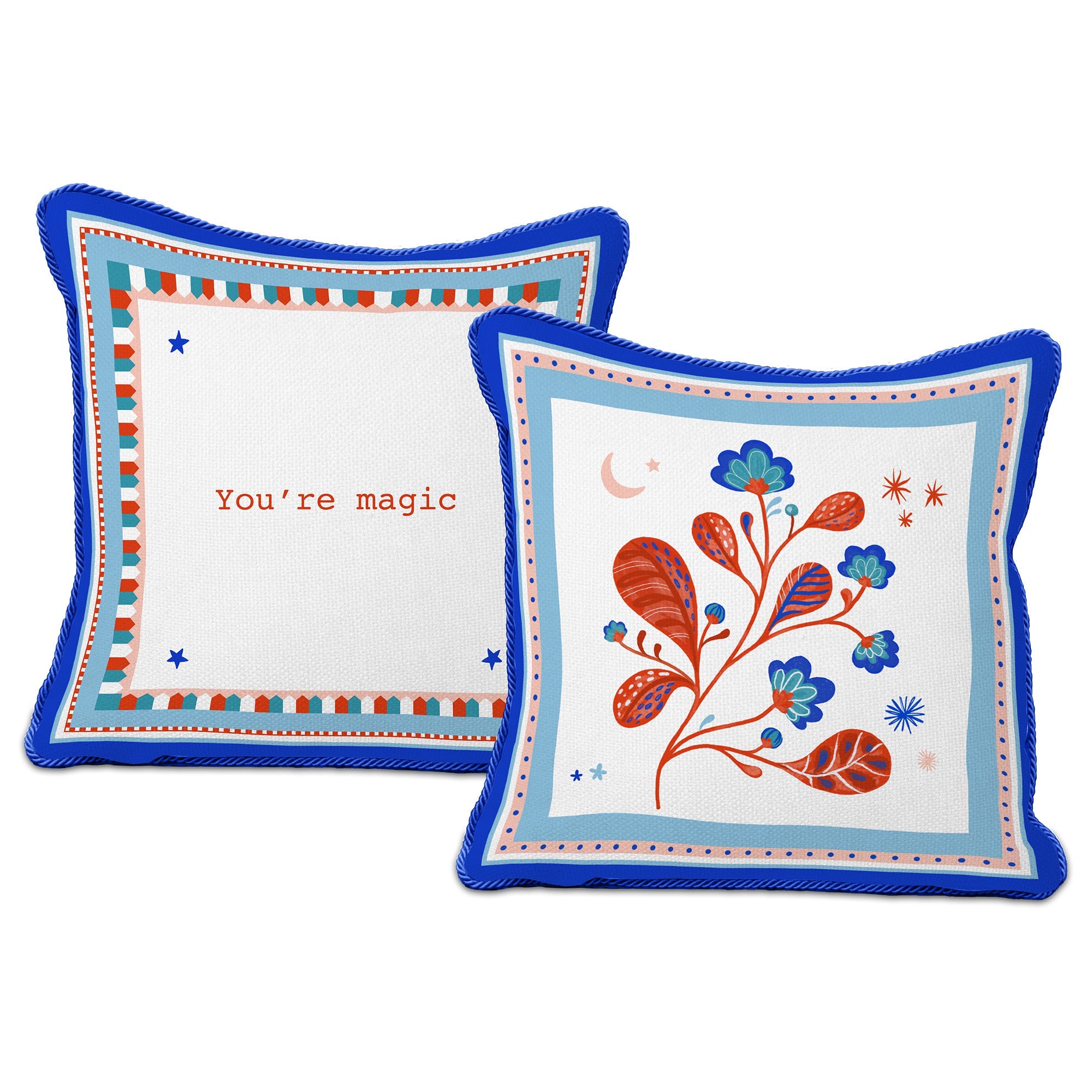 Decorative pillow, 23.6 x 23.6 inches, Mamma Mia Leaves - BACIMILANO