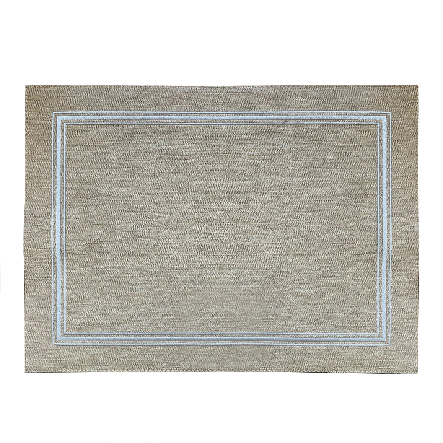 Set of 6 placemats, 17.7x13 in, beige/white, Triple Line - SIMONA'S COLLECTION