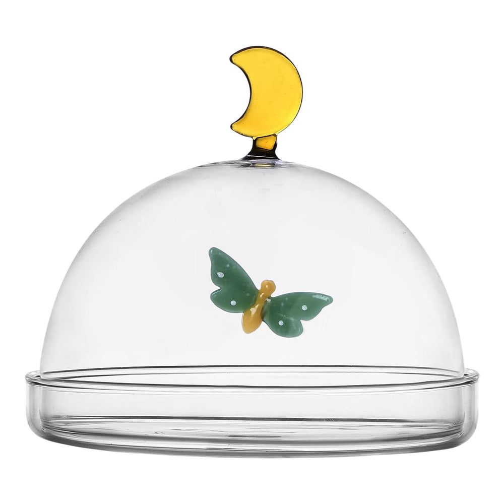 Plate with Dome, Butterfly and Moon, Garden Picnic by Alessandra Baldereschi - ICHENDORF