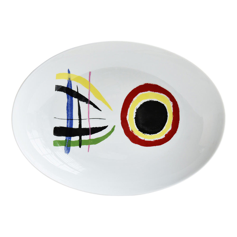 Oval platter, 15.4 x 10.2 inches, A Toute Epreuve by Joan Miro - Bernardaud