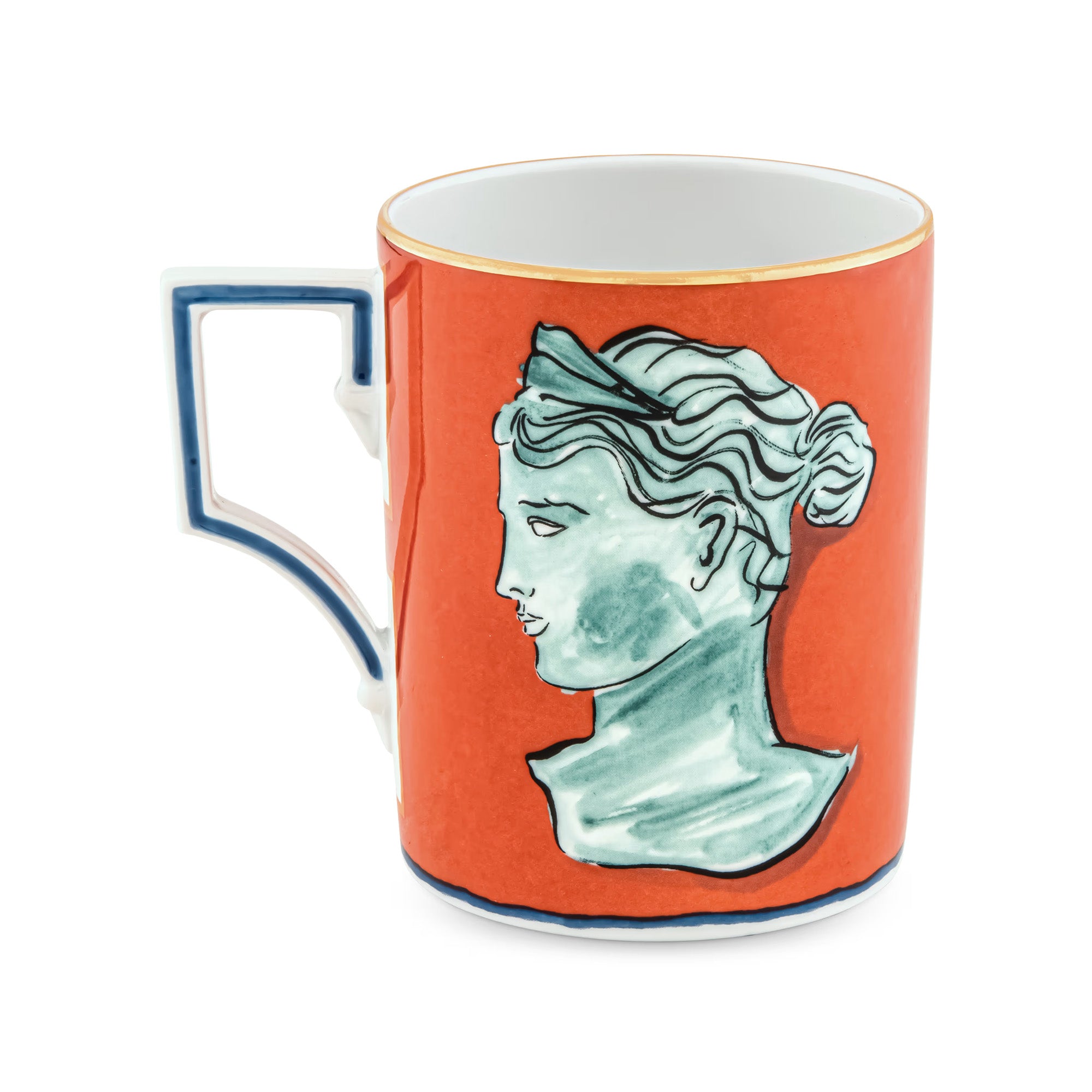 Porcelain mug, 12 oz, Il Viaggio di Nettuno Red Coral - GINORI 1735