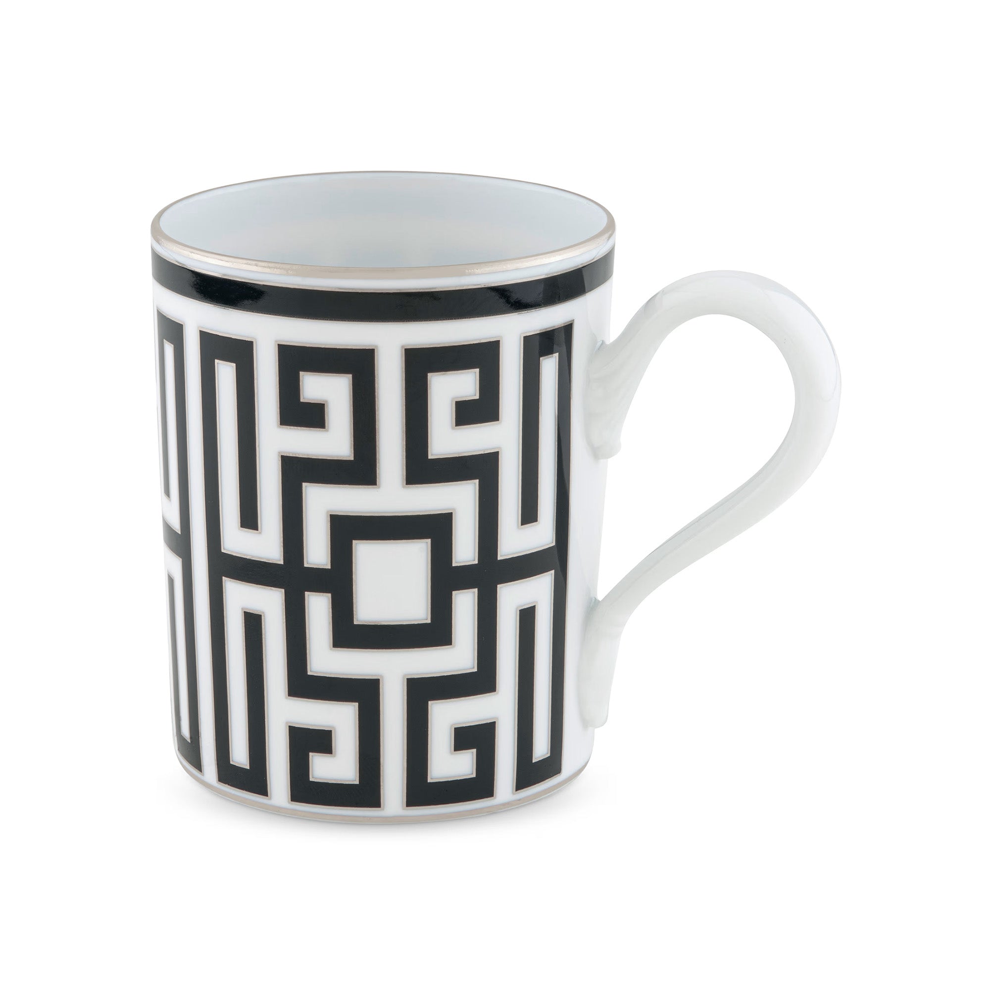 Porcelain mug, 12 oz, Labirinto Nero - GINORI 1735