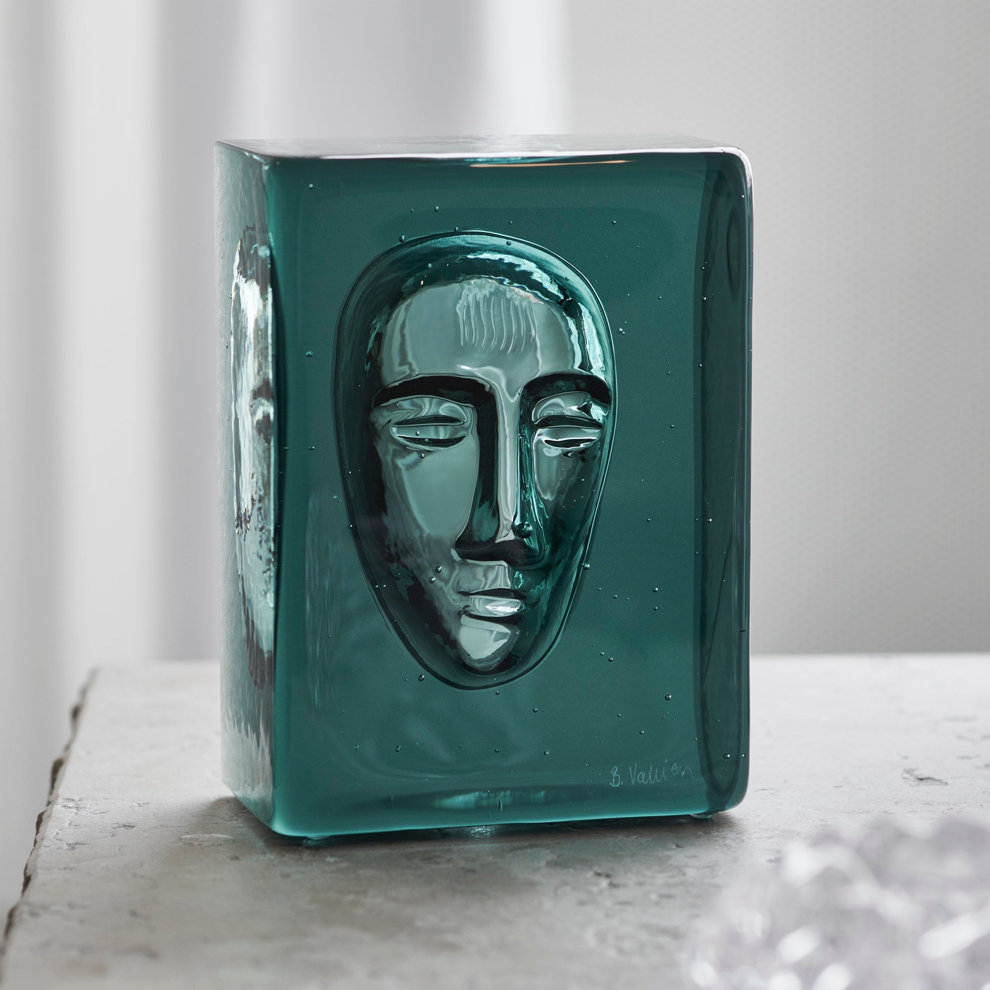 Azur Man Sculpture, Petrol Blue by Bertil Vallien - KOSTA BODA