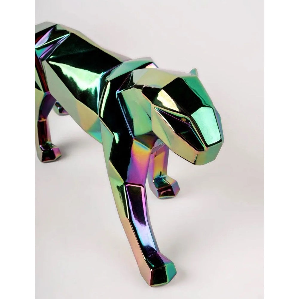 Porcelain sculpture, Iridescent Panther, Origami by Marco Antonio Nogueron - LLADRO