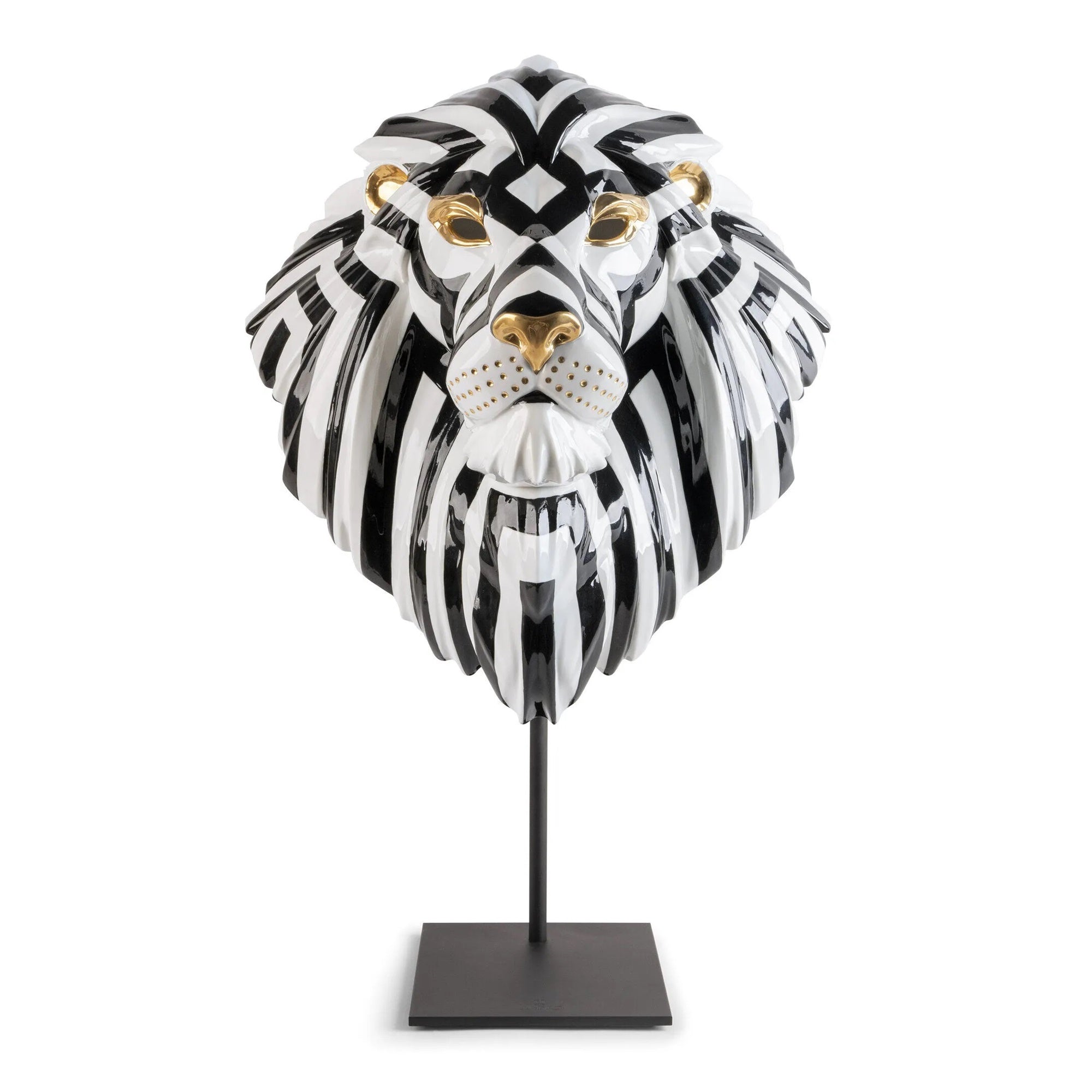 Lion Mask Sculpture by Jose Luis Santes - LLADRO