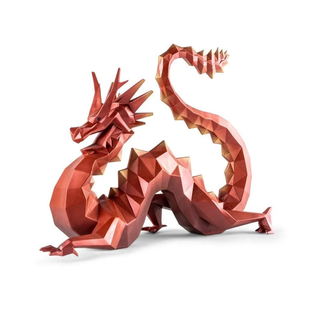 Porcelain Sculpture, Red Dragon, Origami by Jose Luis Santes - Limited Edition - LLADRO