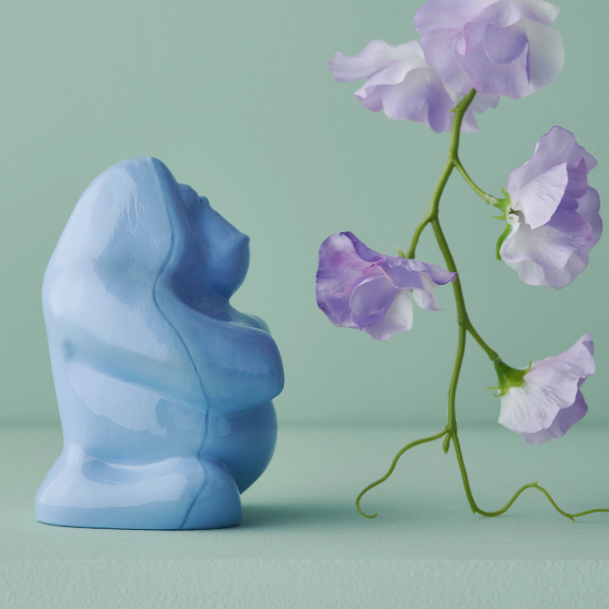 Glass sculpture, 4.7 inches, Blue, Gabba Gabba Hey by Ludvig Lofgren - KOSTA BODA