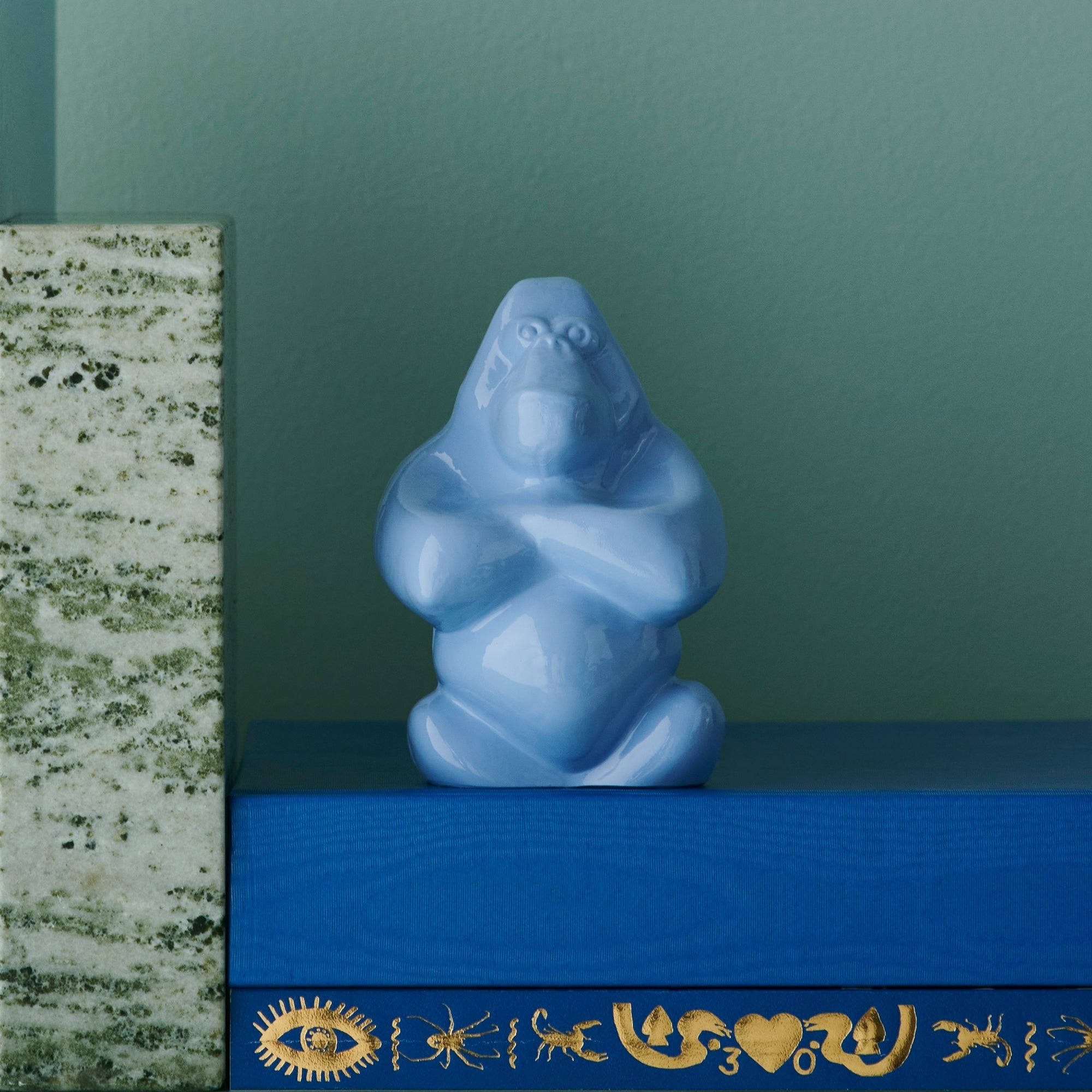 Glass sculpture, 4.7 inches, Blue, Gabba Gabba Hey by Ludvig Lofgren - KOSTA BODA