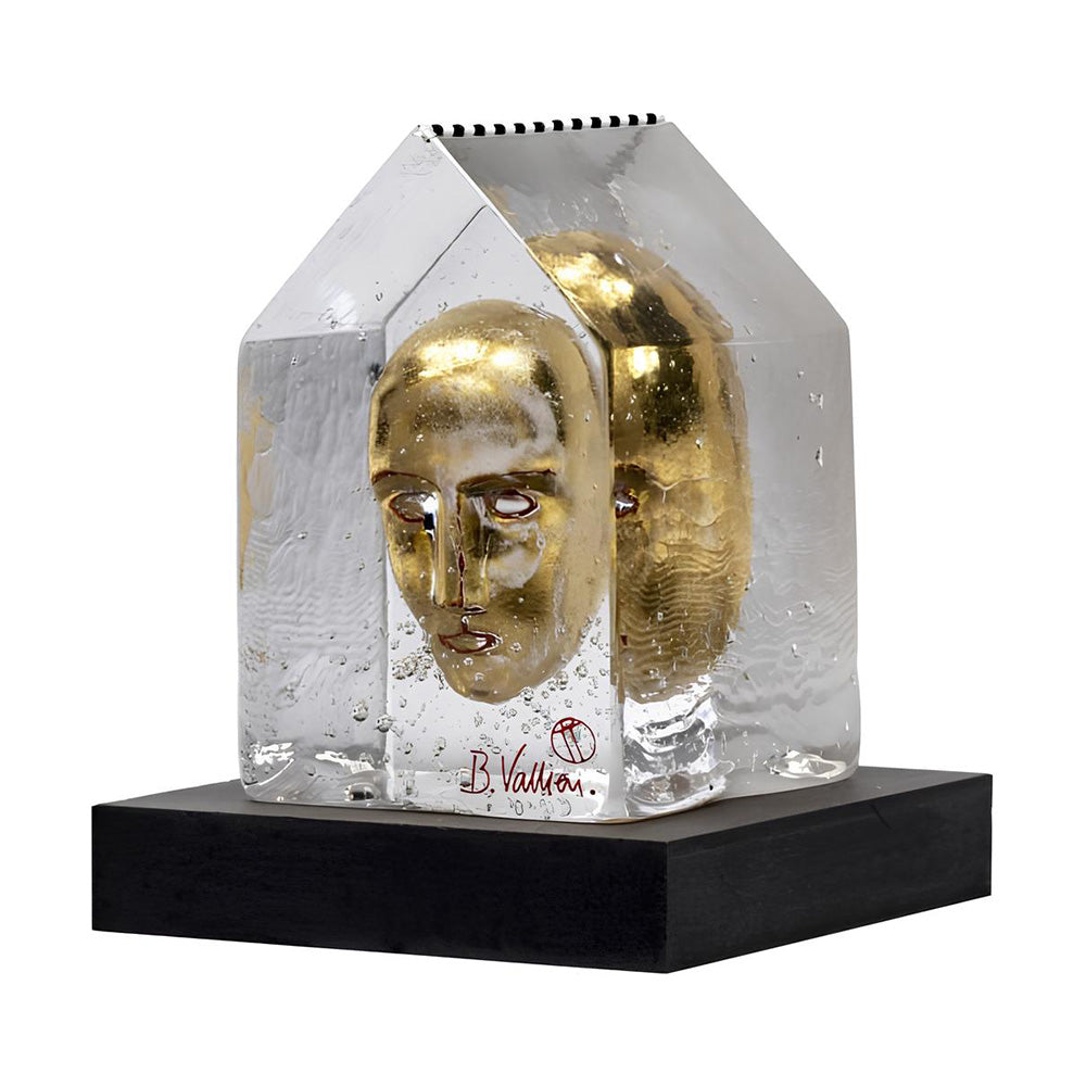 Sculpture My palace Golden head by Bertil Vallien - KOSTA BODA