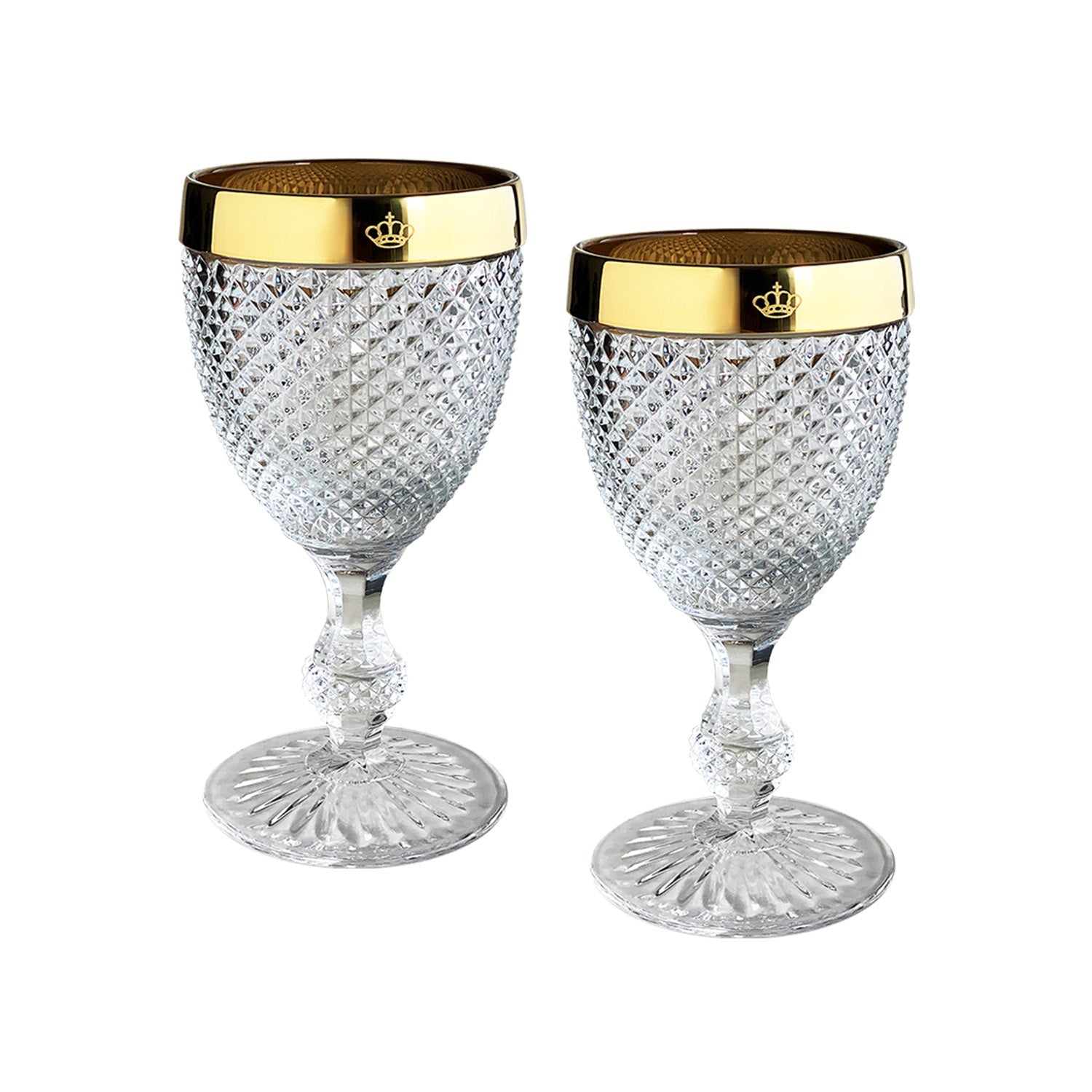 Set of 2 wine glasses, Bicos Ouro Gold - VISTA ALEGRE