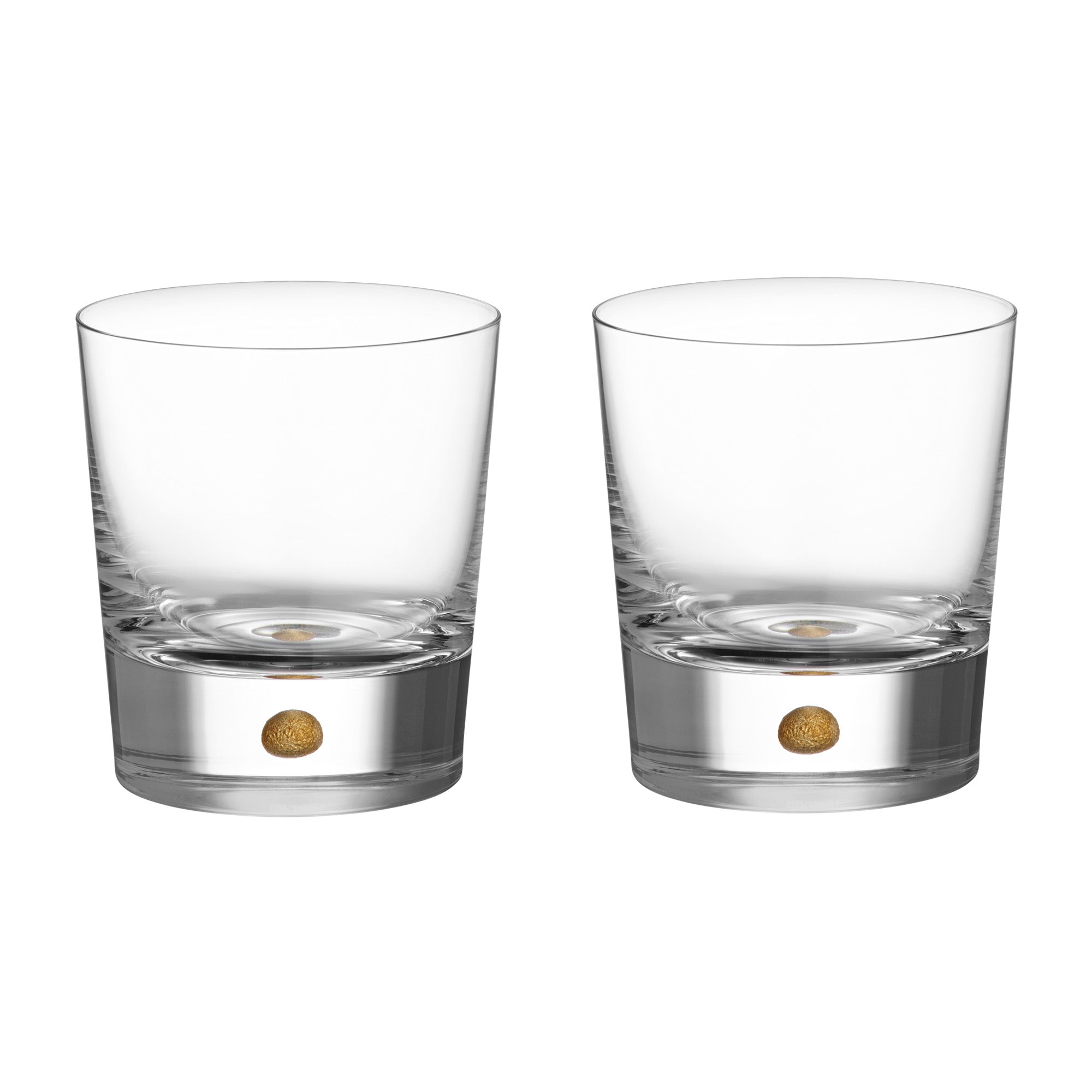 Set of 2 Double Old Fashioned whisky glasses, Intermezzo Gold by Erika Lagerbielke - ORREFORS