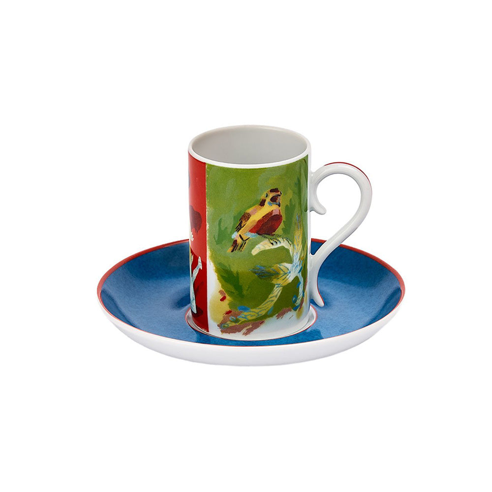 Set of 4 espresso cups and saucers Cardenos de Viagem - VISTA ALEGRE