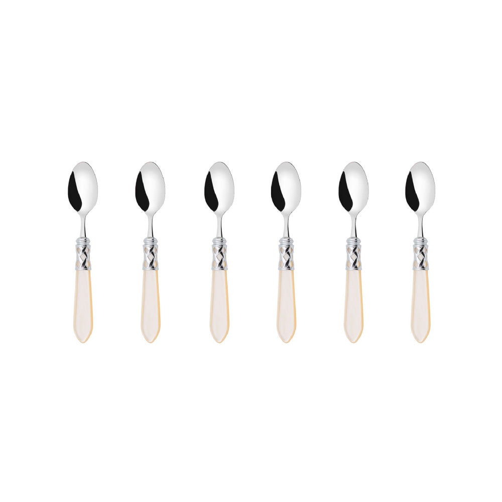 Set of 6 Stainless Steel Spoons, Ivory Shining, Aladdin - BUGATTI