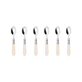 Set of 6 Stainless Steel Spoons, Ivory Shining, Aladdin - BUGATTI