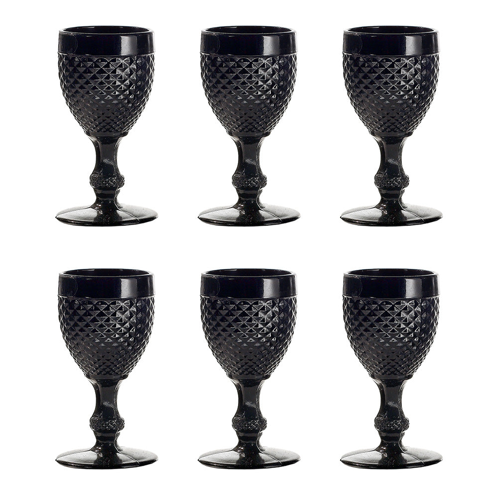 Set of 6 liqueur glasses, Sweet Liquor, Bicos Matt Black - VISTA ALEGRE