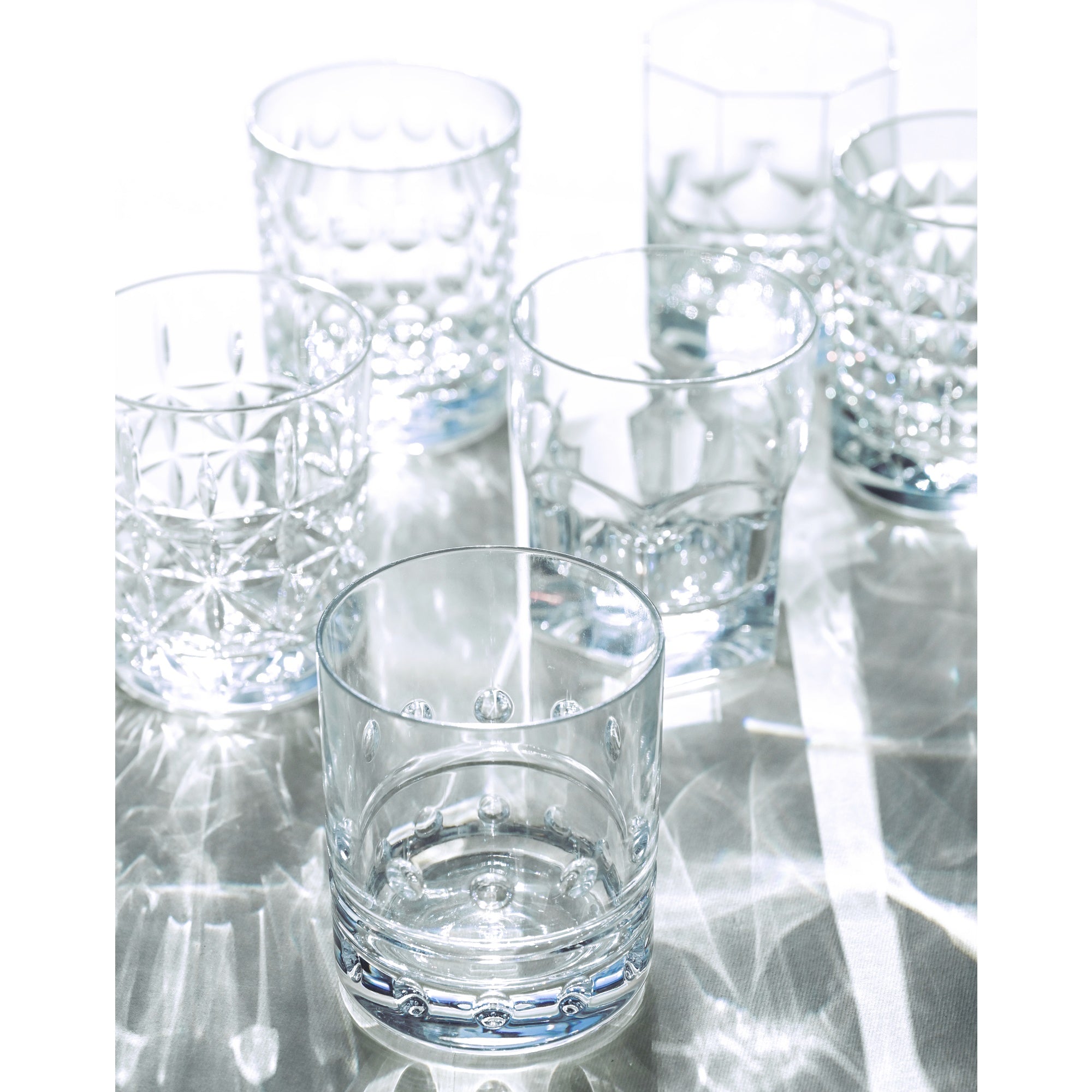 Set of 6 Tumbler glasses, clear acrylic, Crystal Touch - BACI MILANO