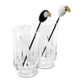 Set of 2 cocktail glasses with 2 stirrers, Toucan - LLADRO