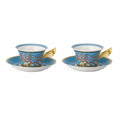 Set of 2 tea cups and saucers, 7.44 oz, Ikarus Les Tresors de la Mer - VERSACE