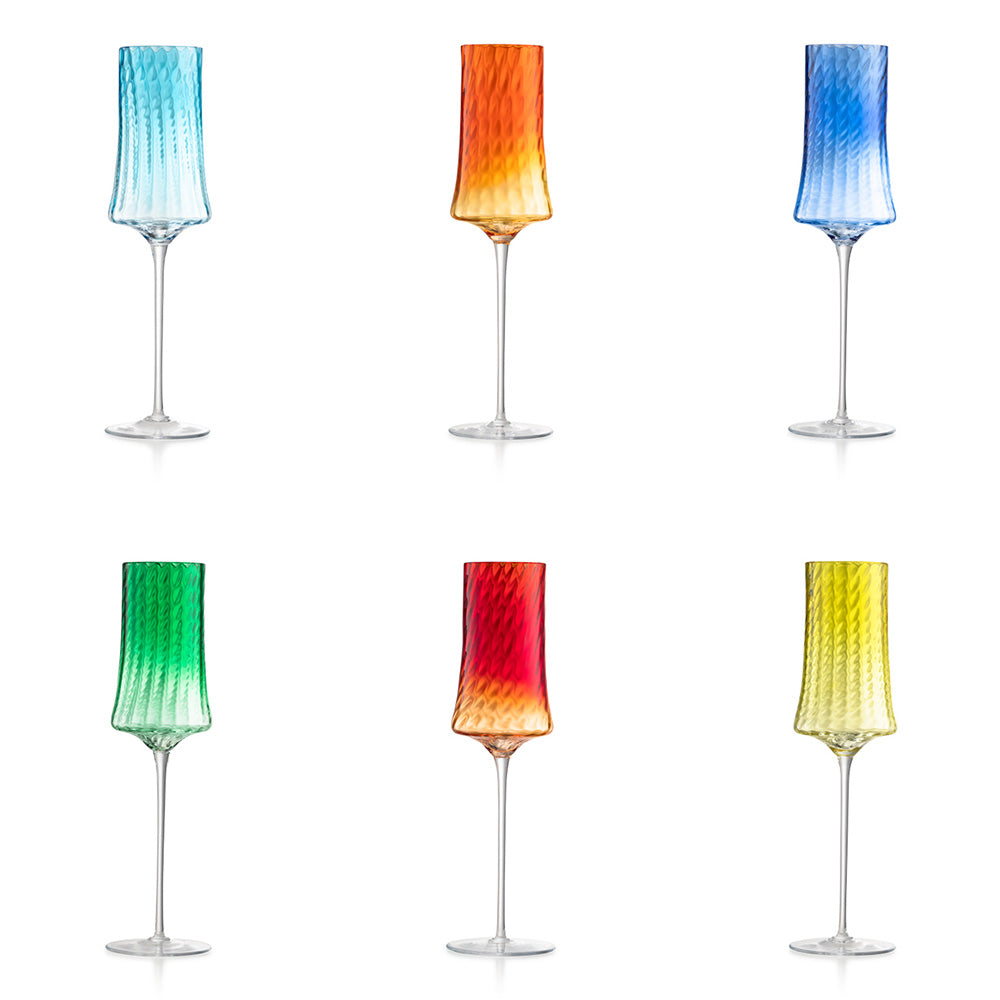 Set of 6 Champagne Glasses, 8.45 oz, Barena - SALVIATI