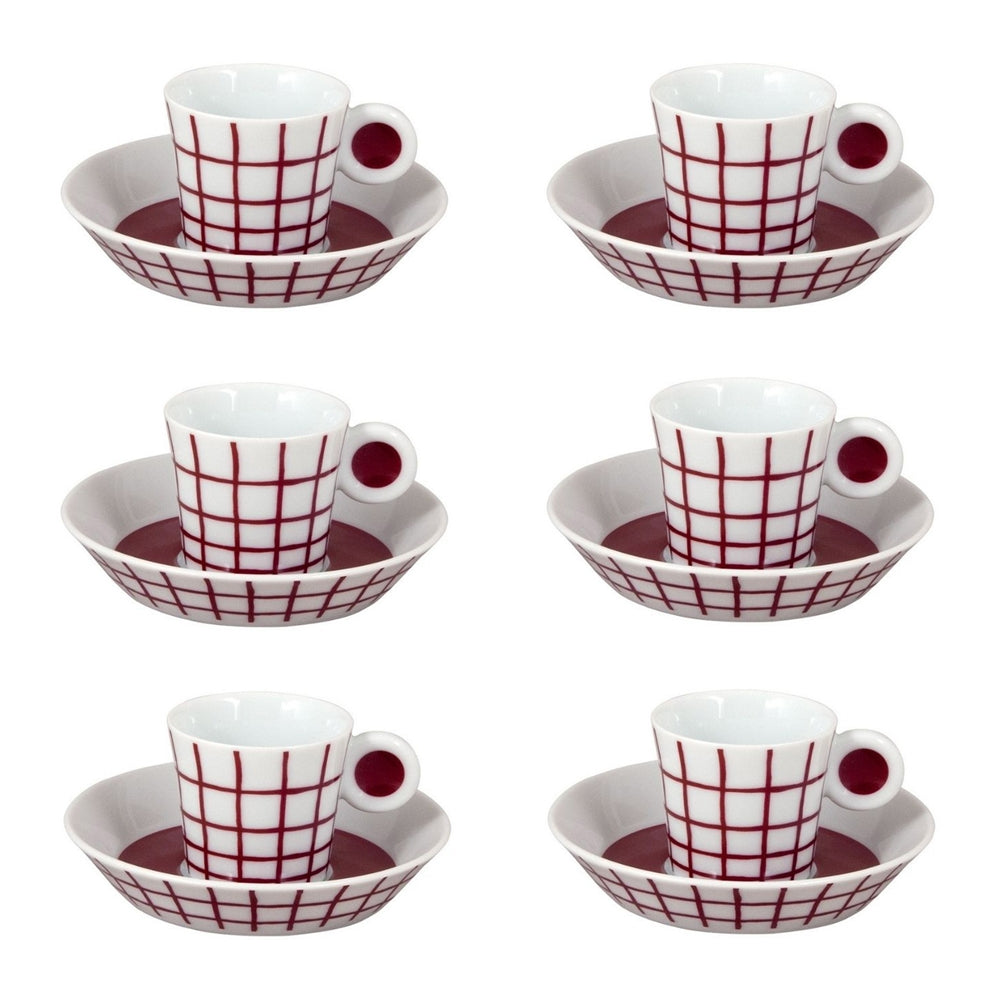 Set of 6 espresso cups and saucers, 4.4 oz, Irazu Cartago - BERNARDAUD