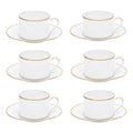 Set of 6 tea cups and saucers, 5 oz, Palmyre - BERNARDAUD