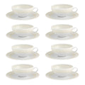 Set of 8 tea cups and saucers, 7.8 oz, Ivory - VISTA ALEGRE