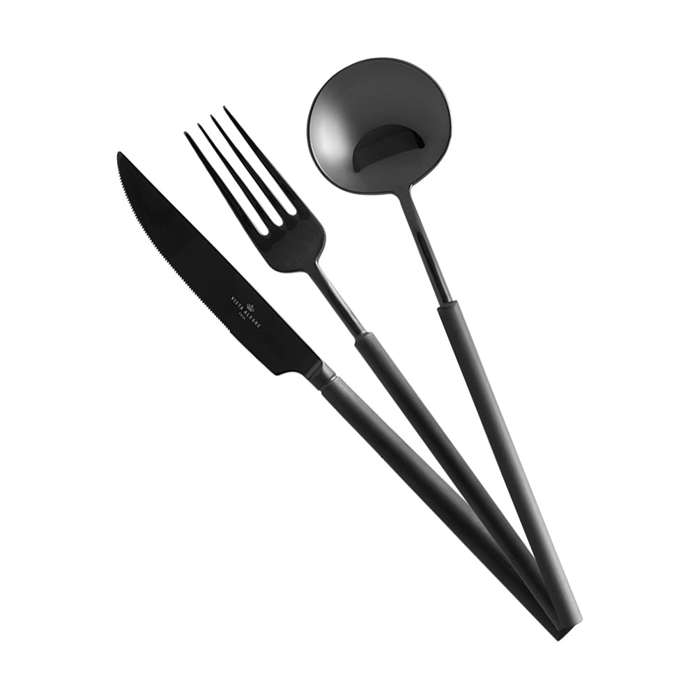 Cutlery set, 16 pieces, matte black, Domo - VISTA ALEGRE