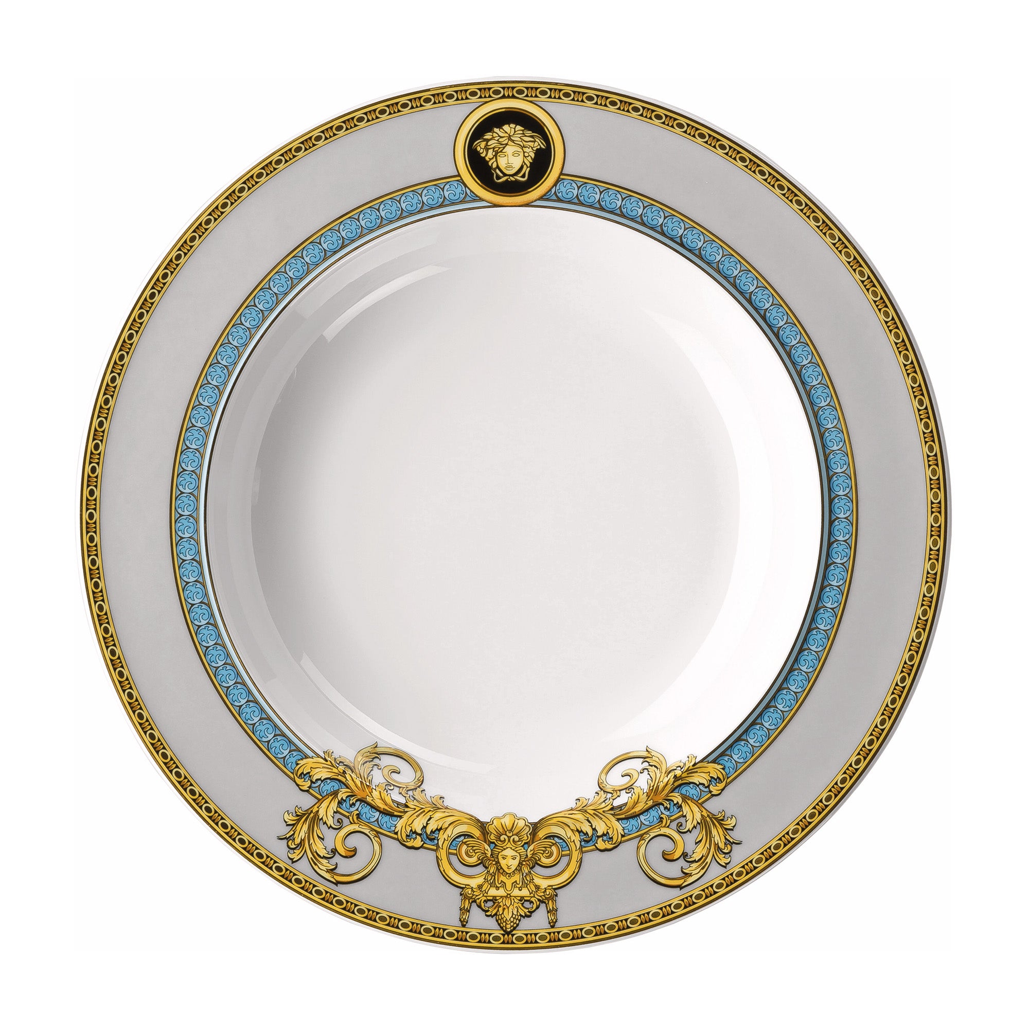 Set of 5 soup plates, 8.82 in, Prestige Gala Bleu - VERSACE