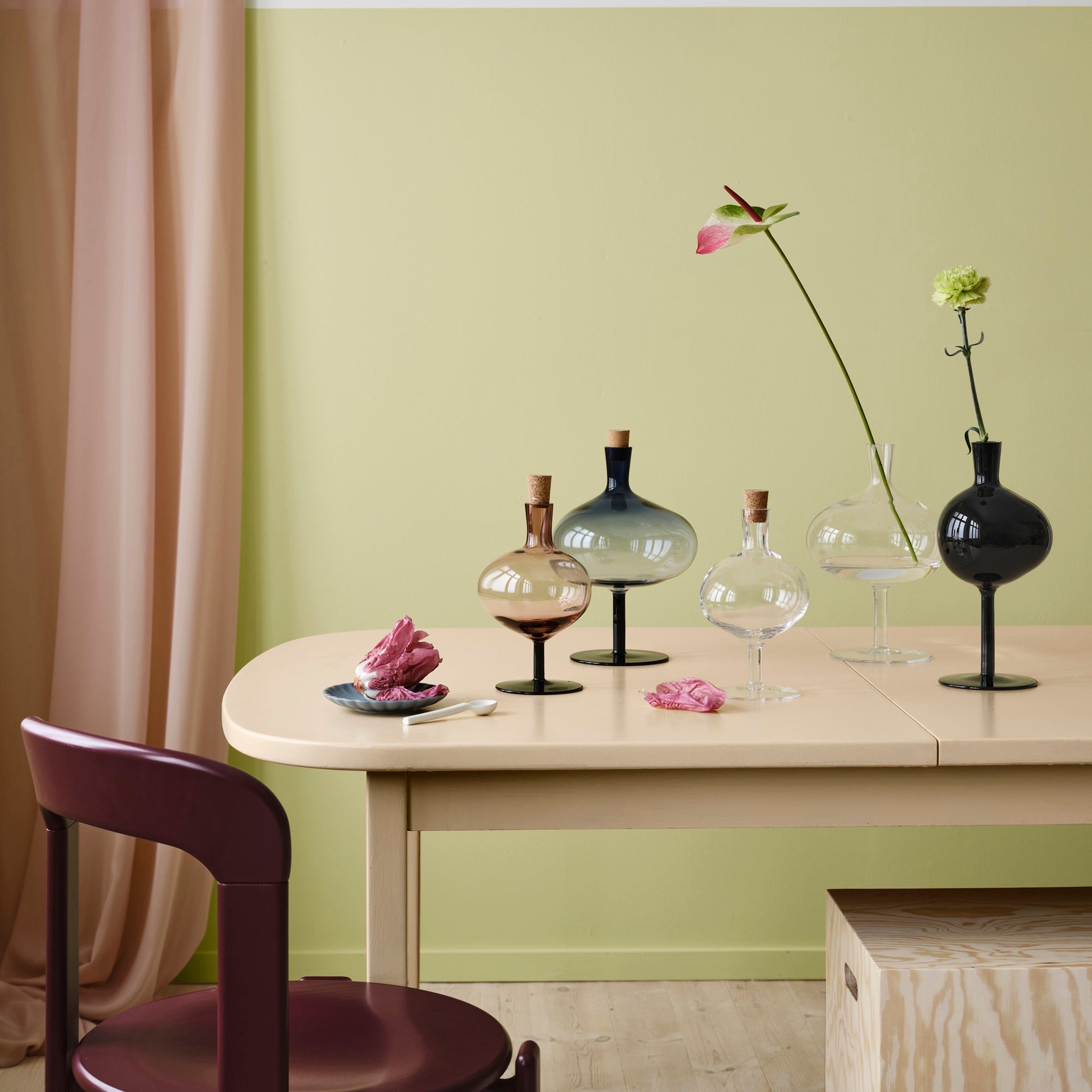 Decorative bottle, 11.8 inches, black, Bod by Matti & Simon - KOSTA BODA