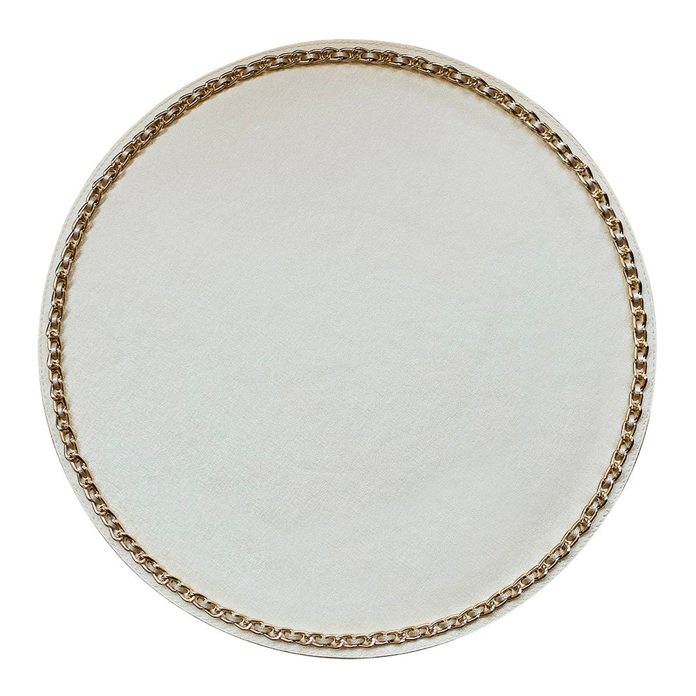 Plate Holder, 15.7 inches, Chain Metal Ivory/Gold - SIMONA'S COLLECTION