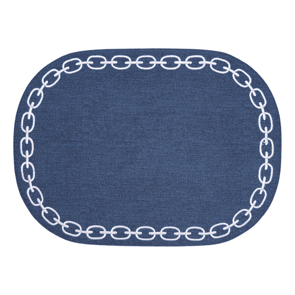 Plate Holder, 44x12.6 inches, Chain Navy/White - SIMONA'S COLLECTION