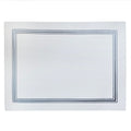 Set of 6 placemats, 17.7x13 in, white/silver, Triple Line - SIMONA'S COLLECTION