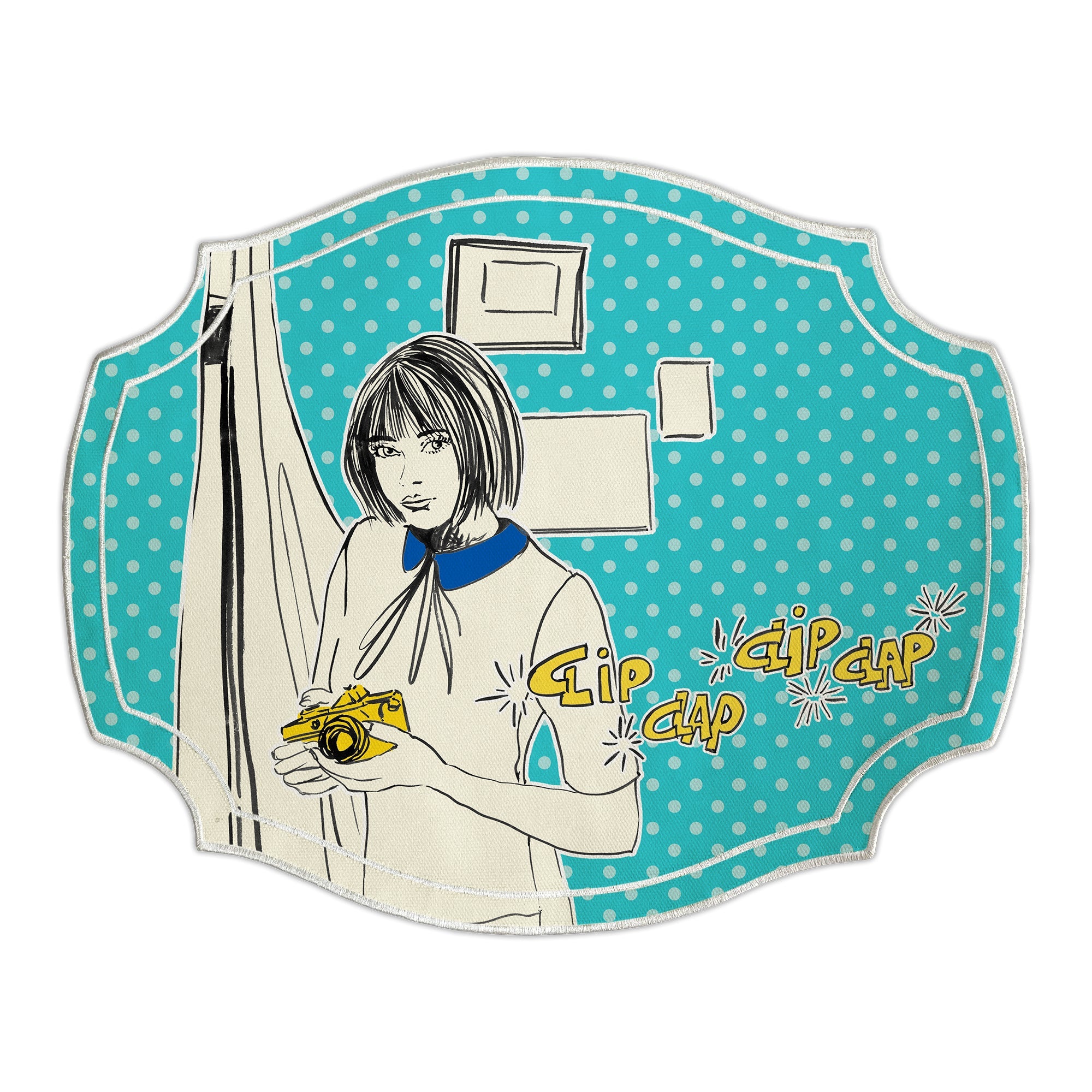 Plate holder, 18.5x15 inches, turquoise, Gulp - BACI MILANO