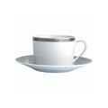 Tea cup and saucer, 5 oz, Feuille d'Argent - BERNARDAUD