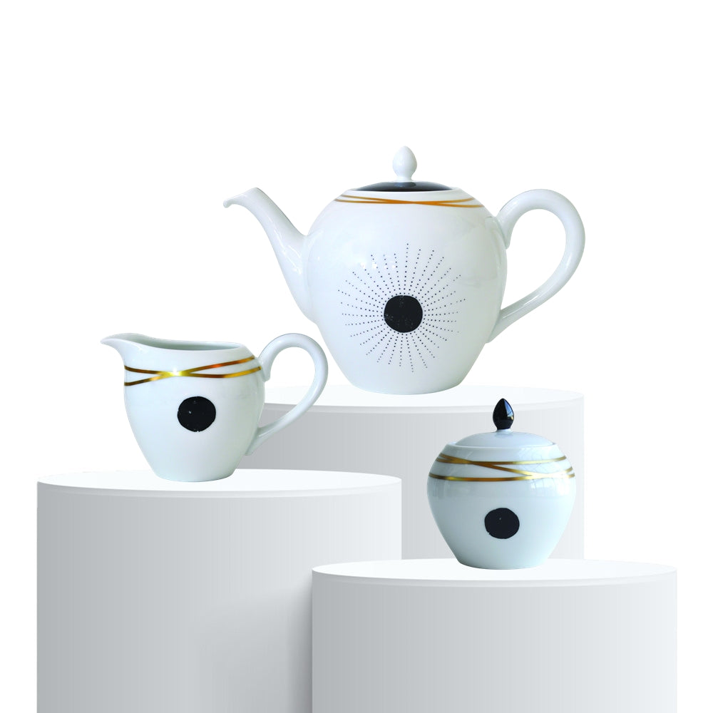 Tea serving set, 3 pieces, Aboro - BERNARDAUD
