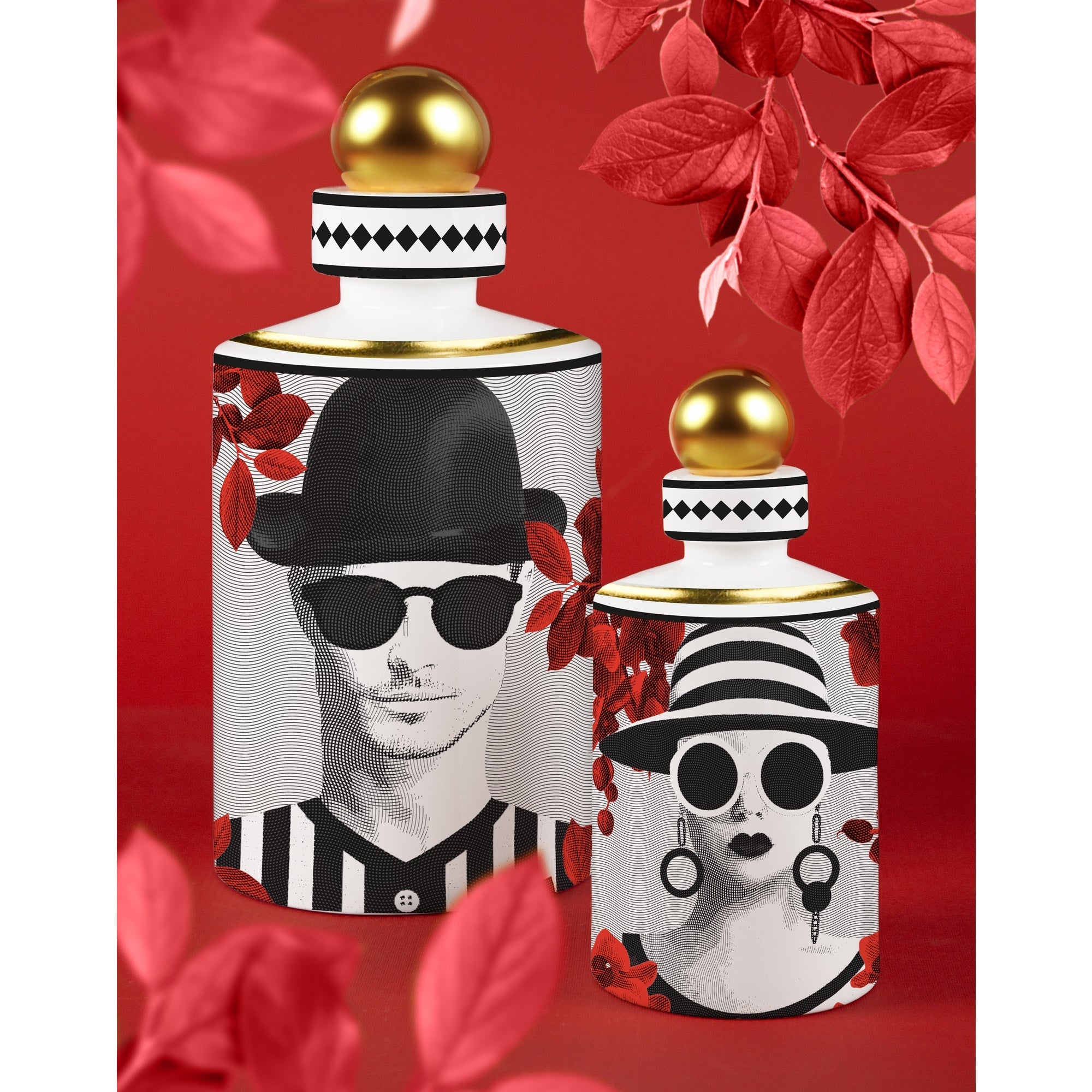 Porcelain vase, 7.5 inches, The inseparables Mr White -  BACI MILANO