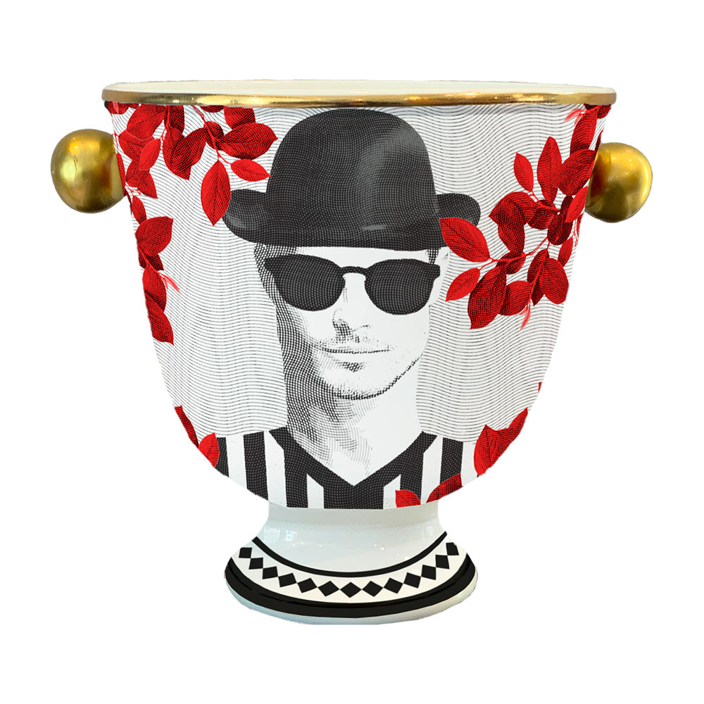 Porcelain vase, 7.5 inches, The inseparables Mr White -  BACI MILANO