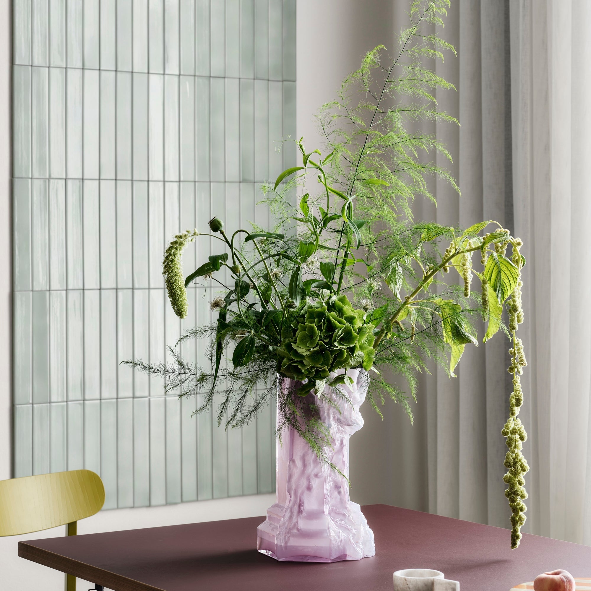 Crystal glass vase, Cool Pink, 13.8 inches, Rocky Baroque by Hanna Hansdotter - KOSTA BODA