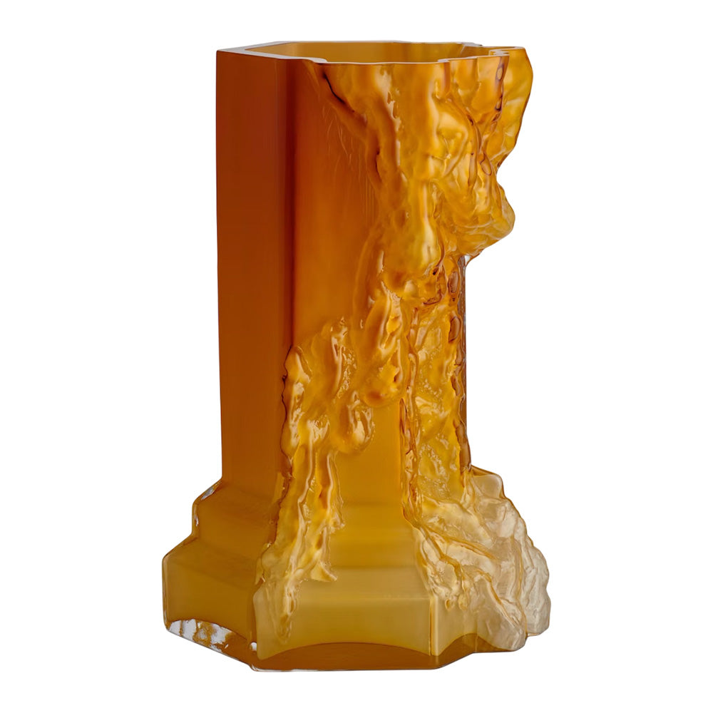 Crystal glass vase, Honey, 13.8 inches, Rocky Baroque by Hanna Hansdotter - KOSTA BODA