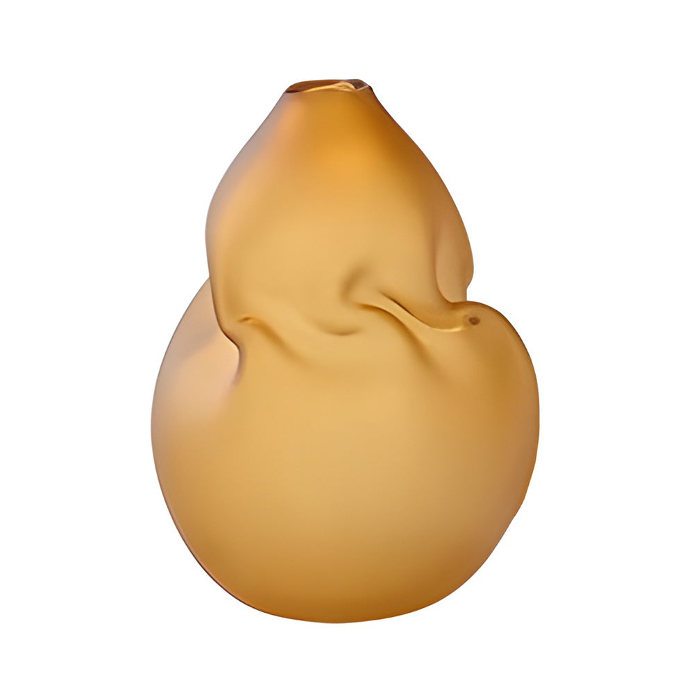 Blown Glass Vase, 17.7 inches, Amber Frost Volcano - REMIS